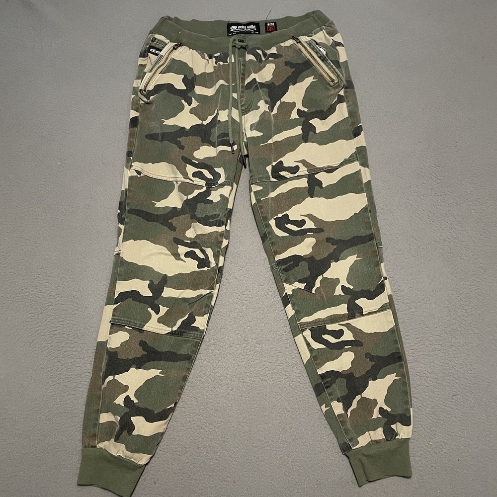 Ecko Unlimited‎ Men's Camo Sweat Pants Size 32 Drawstring Pockets Tapered